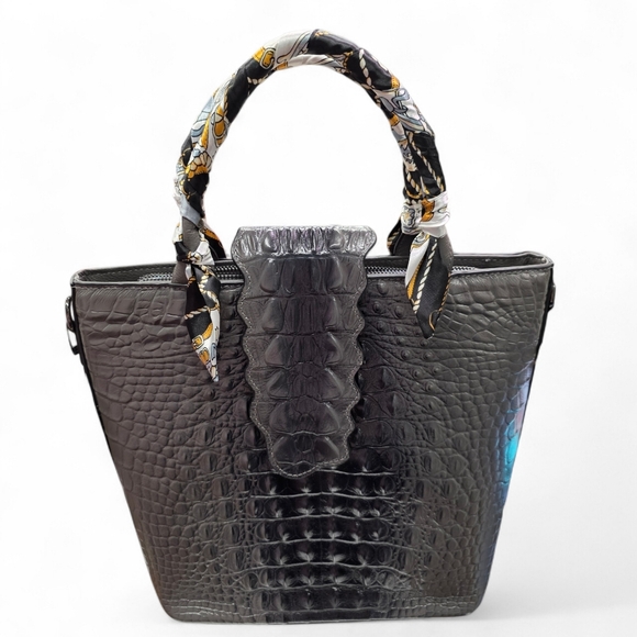 The Unbranded Brand Handbags - Real Leather Croc Embossed Purse Bag